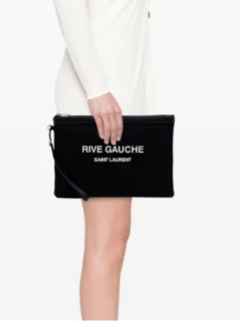 Saint Laurent Canvas Rive Gauche Clutch Bag